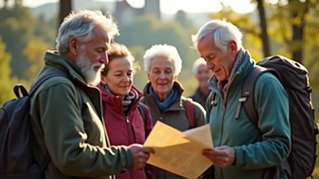 Seniori apkārt laukumam Bauskā, sagatavošanās pārgājienam, vērotāji skaita soļus